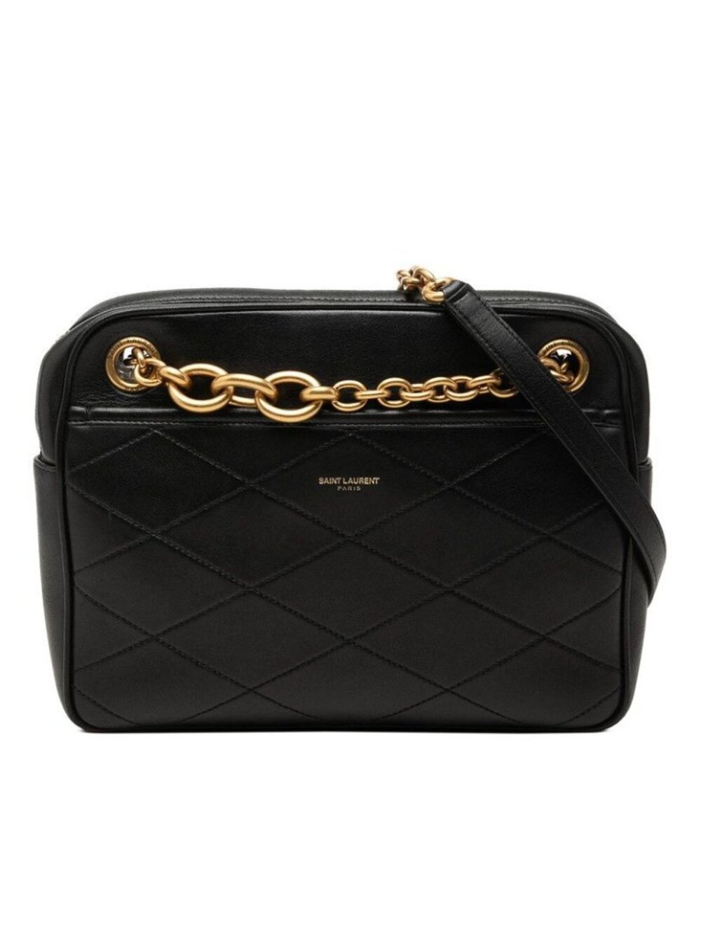 Saint Laurent Chain Shoulder Bag Black Leather